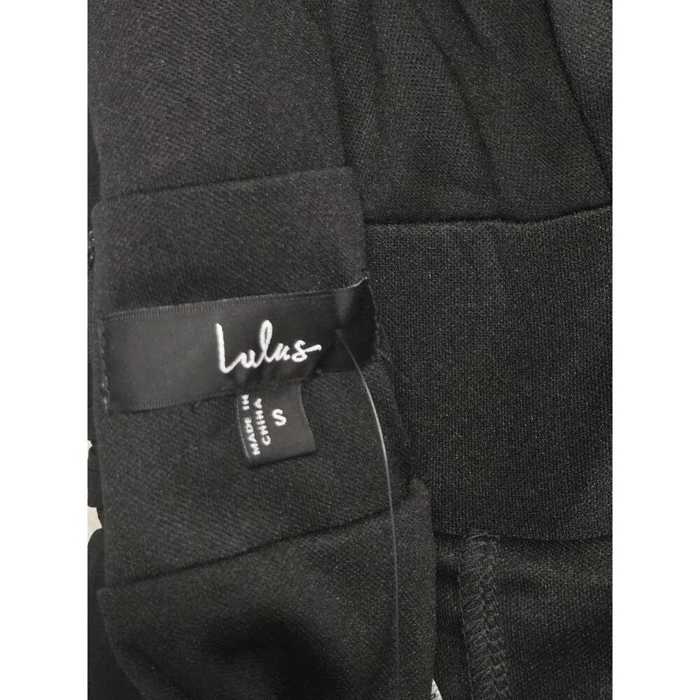 Lulus Heavenly Hues Maxi Dress Small Black Chiffon Side Slit Formal Wedding Prom - Picture 6 of 7